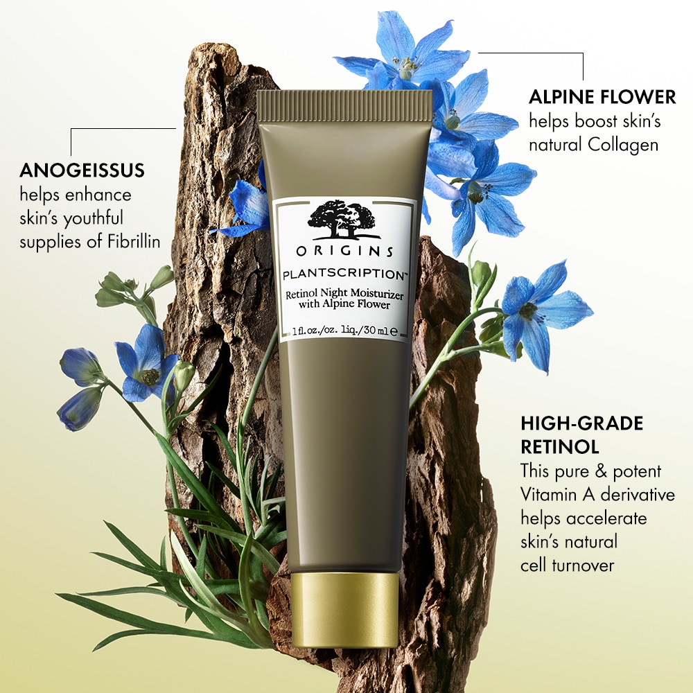 Origins PlantScription Retinol Nachtfeuchtigkeitscreme mit Alpenblume